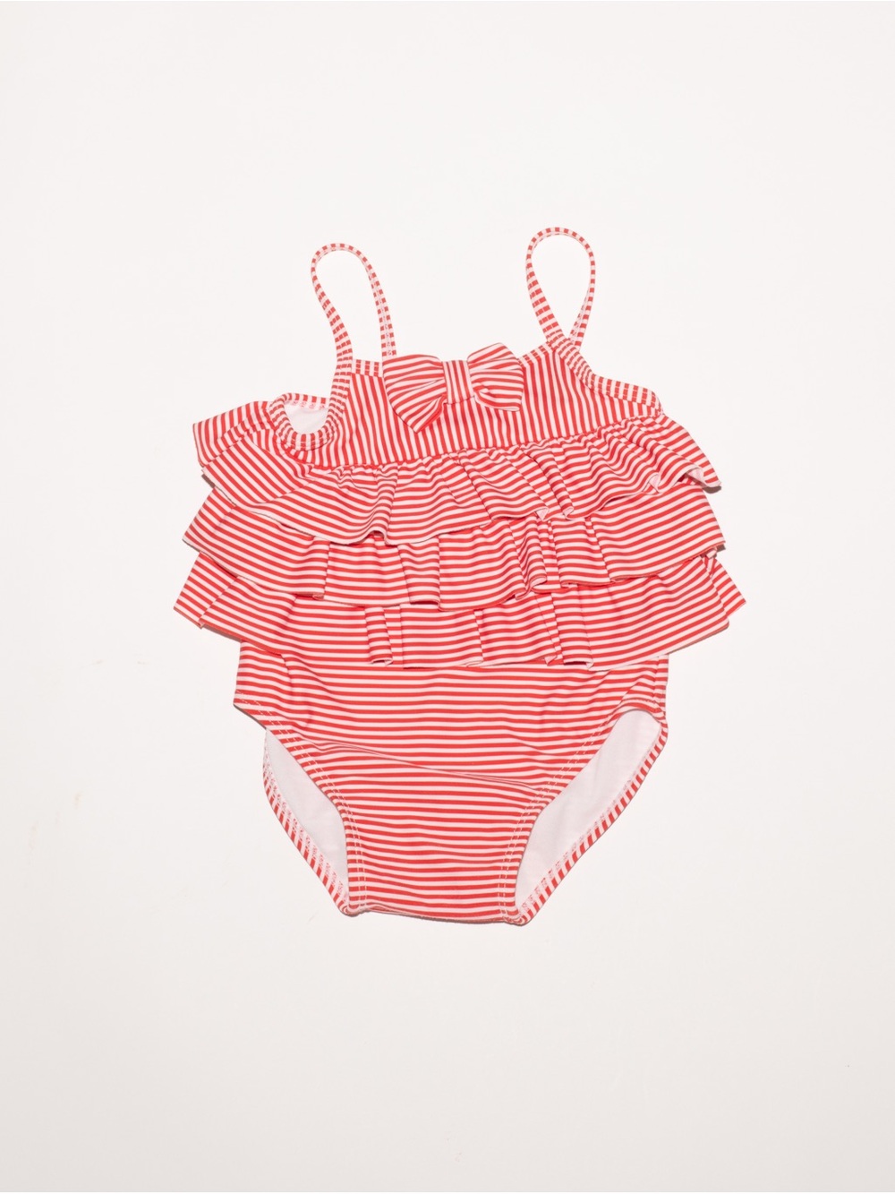 Janie and Jack Red And White Stripe Swimsuit